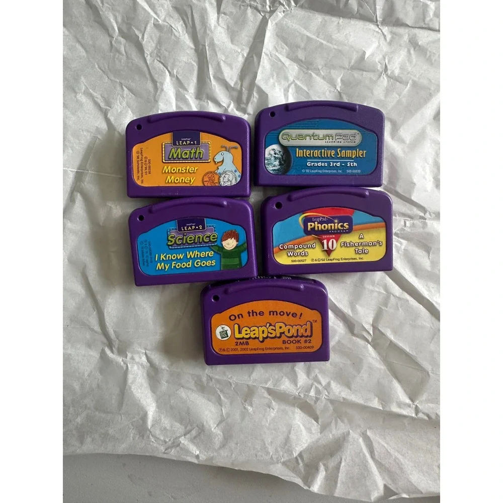 LeapFrog LeapPad Quantum Pad Cartridge Lot 5 Math Science Phonics Leaps Pond
